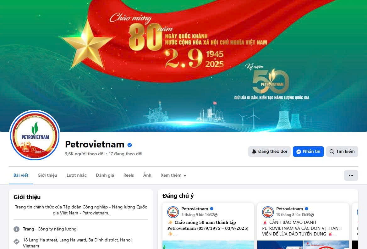 Fanpage Petrovietnam đạt tick xanh - Kênh thông tin chính thống, lan tỏa mạnh mẽ