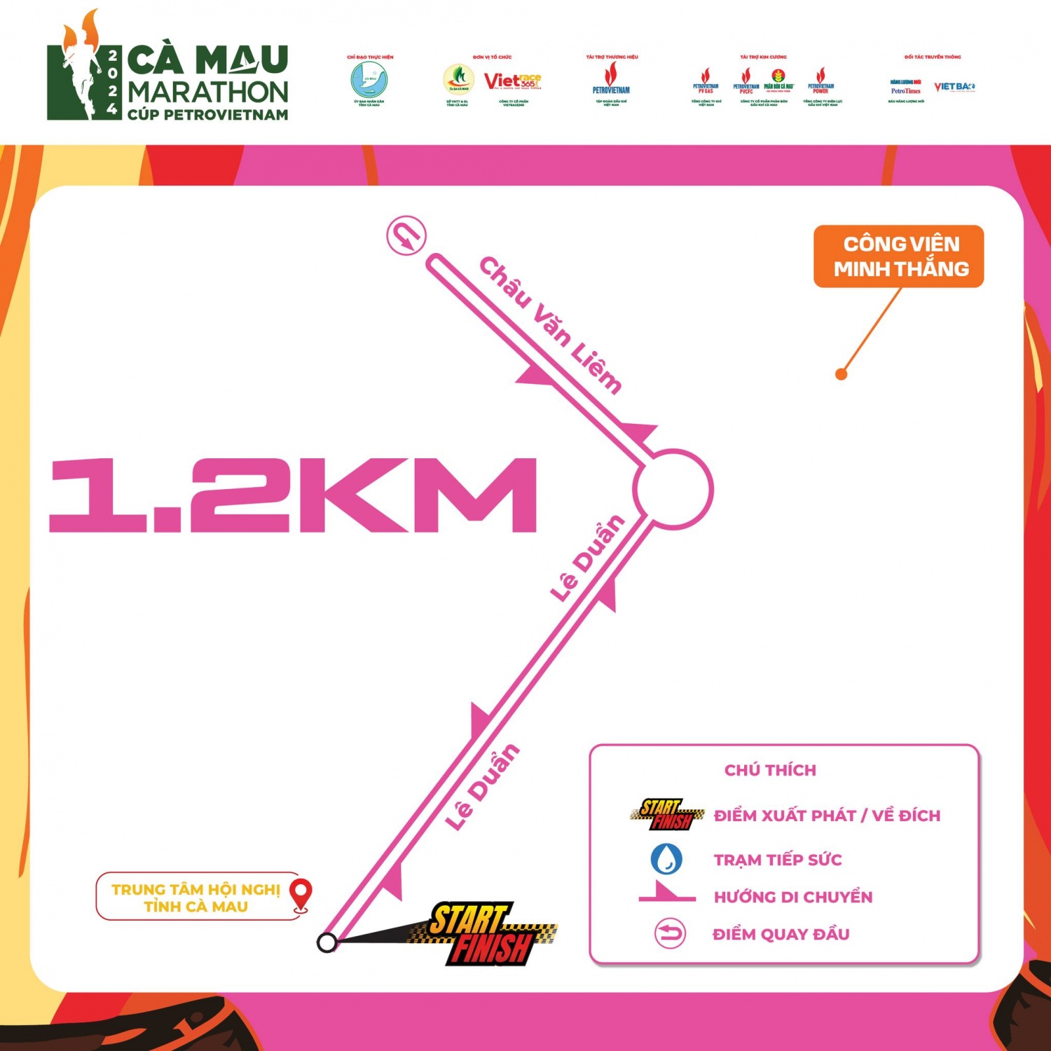 Bản đồ GPX chính thức của giải Marathon - Cà Mau 2024 Cúp Petrovietnam