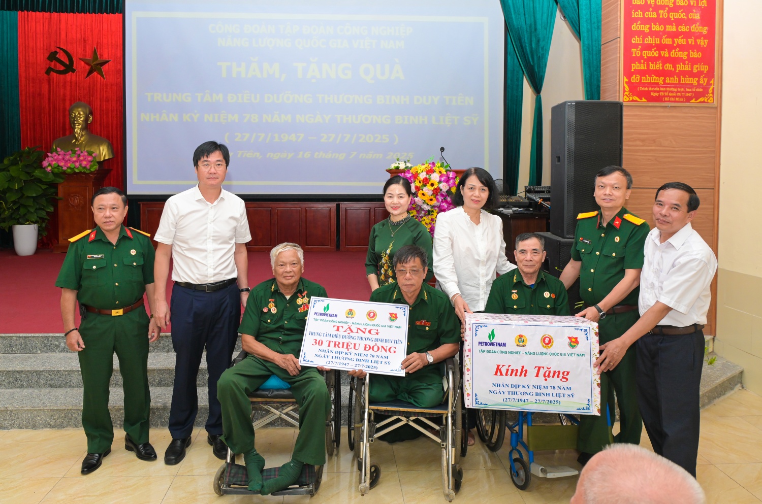 Công đoàn, Hội Cựu chiến binh Petrovietnam thăm và tặng quà các thương, bệnh binh tại Ninh Bình