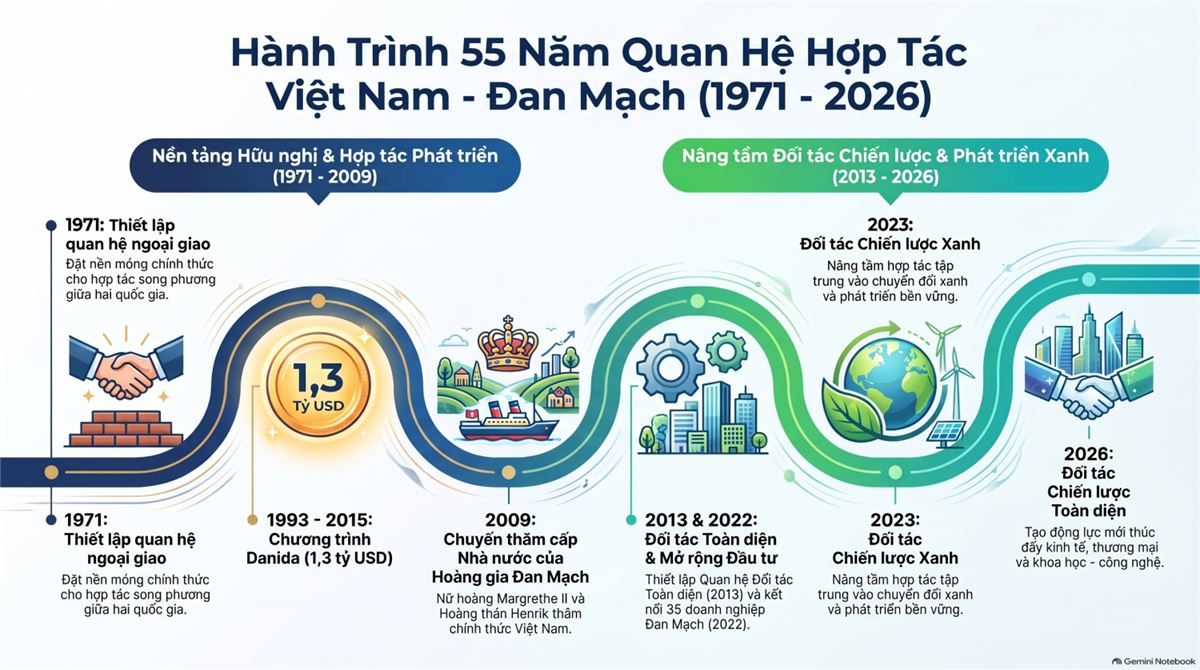 55 năm Việt Nam - Đan Mạch: Từ quan hệ hữu nghị đến hợp tác năng lượng chiến lược