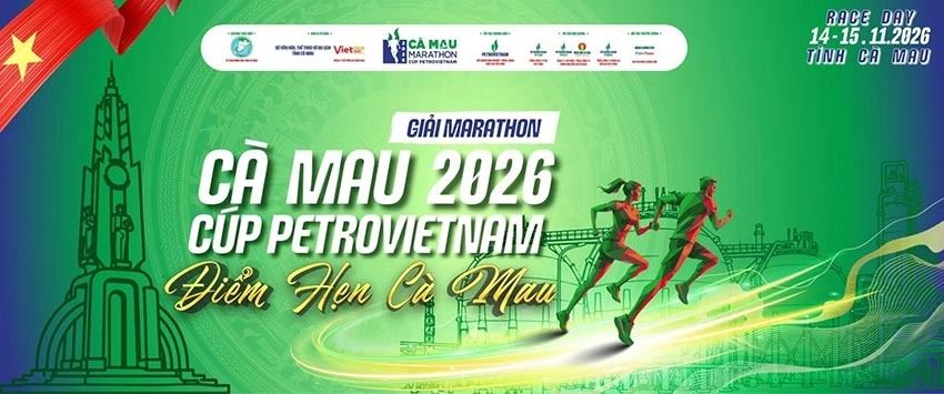 Cà Mau Marathon 2026 mở thử thách chạy online 30 km trong 7 ngày, miễn phí tham gia và tặng bib 0đ