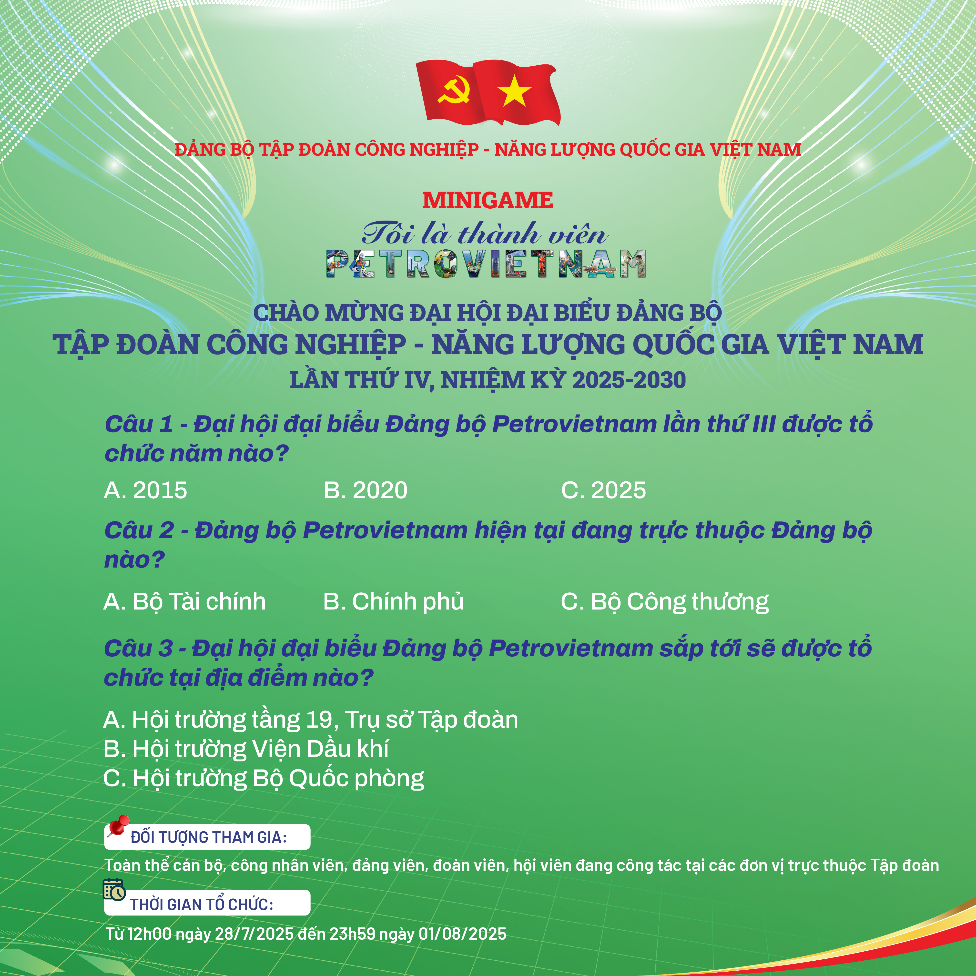 Lan tỏa niềm tự hào qua Minigame “TÔI LÀ THÀNH VIÊN PETROVIETNAM”