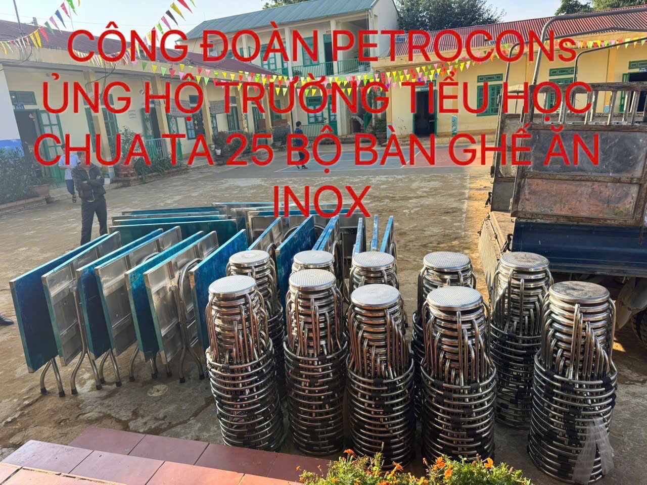 Thư cảm ơn của Ban giám hiệu và toàn thể nhà Trường PTDTBT Tiểu học Chua Ta đến Công đoàn PetroCons